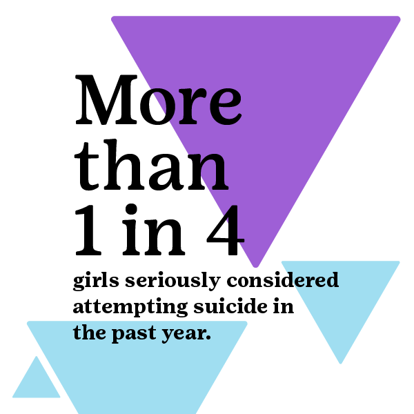 Statistic: More than one in four girls seriously considered attempting suicide in the past year.